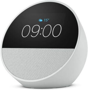 Ceas inteligent Amazon Echo Spot 2024, asistent Alexa, alb