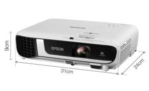 Мултимедиен проектор Epson EB-W51, WXGA (1280 x 800, 16:10), 4000 ANSI lumens, 16000:1, WLAN (optional), HDMI, USB 3:1 function, VGA, Speakers, Lamp warr: 12 months or 1.000 h, White + Sunne Ceiling Projector Bracket Mount Ceiling Mount 74-114cm, White