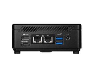 Настолен компютър MSI CUBI 5 12M-005EU, i3-1215U (6C/8T, up to 4.40 GHz, 10 MB), 8GB DDR4 (3200MHz up to 64GB), 256GB SSD M.2 NVMe PCIe Gen4 x4, WiFi 6, BT, 2x RJ45, 4x USB 3.2 Gen 2 Type A, Thunderbolt 4, Black, 0.66 Liter, 0.55 kg, 2YR, VESA 100 and 75,