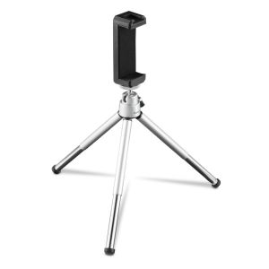 Hama "Fancy 2in1" Mini Tripod for Mobile Phone & Camera (1/4"), Travel Tripod, 16cm, silver