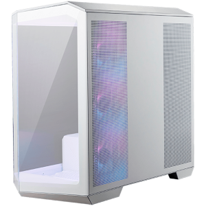 MSI MAG PANO M100R PZ WHITE, Micro - ATX Tower, M-ATX(Back-connect supported) / ITX, 1x USB 3.2 Gen 1 Type-A, 1xUSB 3.2 Gen2x2 Type-C, 1x Audio/1x Mic, LED Switch Loop Button , Power Button, 4x 120mm ARGB Fans, 270-degree panoramic tempered glass