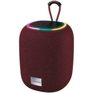 CANYON BSP-8, Bluetooth Speaker, BT V5.2, BLUETRUM AB5362B, TF card support, Type-C USB port, 1800mAh polymer battery, Max Power 10W, Red, cable length 0.50m, 110*110*135mm, 0.57kg