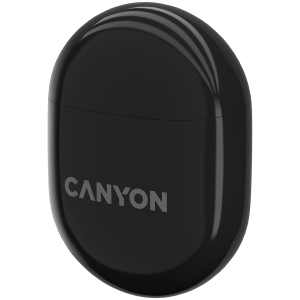 CANYON TWS-6, Bluetooth headset, with microphone, BT V5.3 JL 6976D4, Frequency Response:20Hz-20kHz, battery EarBud 30mAh*2+Charging Case 400mAh, type-C cable length 0.24m, Size: 64*48*26mm , 0.040kg, Black