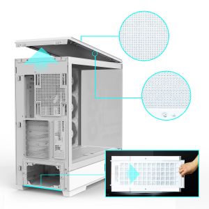 Zalman Case ATX - P50 DS White - Digital Display, Addressable RGB