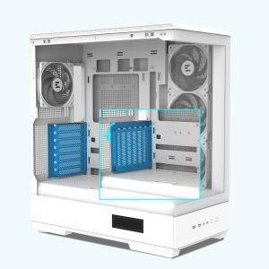 Zalman Case ATX - P50 DS White - Digital Display, Addressable RGB