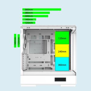 Zalman Case ATX - P50 DS White - Digital Display, Addressable RGB