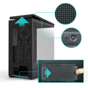 Zalman Case ATX - P50 DS Black - Digital Display, Addressable RGB