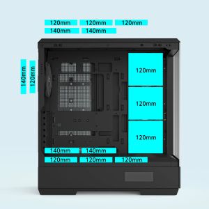 Zalman Case ATX - P50 DS Black - Digital Display, Addressable RGB