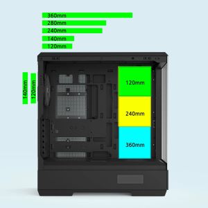 Zalman Case ATX - P50 DS Black - Digital Display, Addressable RGB