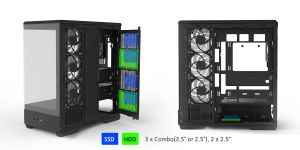 Zalman Case ATX - P50 DS Black - Digital Display, Addressable RGB