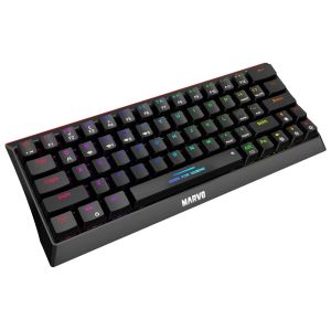 Marvo Wireless Gaming Mechanical keyboard Hecate 61WR Black - KG962W-R - Bluetooth 5.0, 63 keys