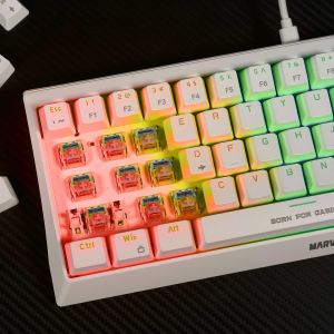 Marvo Gaming Mechanical keyboard 61 keys TKL Hecate 61R WH - KG962G White - RED switches, RGB