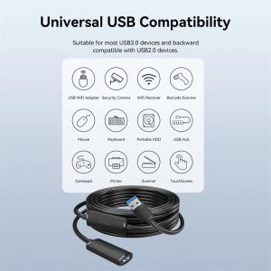 Vention Кабел удължение USB 3.0 AM / AF Active Extension Cable 5M Black - CBMBJ