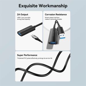 Vention Кабел удължение USB 3.0 AM / AF Active Extension Cable 5M Black - CBMBJ