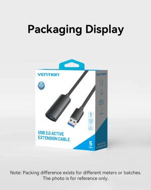 Vention Кабел удължение USB 3.0 AM / AF Active Extension Cable 5M Black - CBMBJ