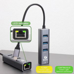 VCom докинг станция Docking USB Type-C to USB3.0 x 3 + LAN - DH311B