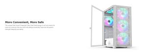 Montech кутия X3 MESH, Mid-tower Case, TG, 6 fixed RGB Fans, White
