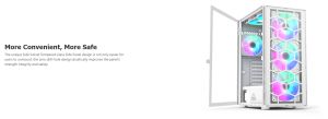 Montech кутия X3 GLASS, Mid-tower Case, TG, 6 fixed RGB Fans, White