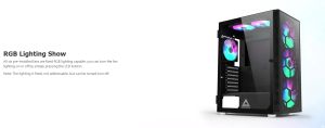 Montech кутия X3 GLASS, Mid-tower Case, TG, 6 fixed RGB Fans, Black