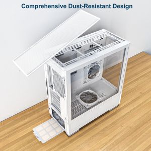 Montech кутия SKY TWO, Mid-tower Case, TG, 4x120mm ARGB Fans, White