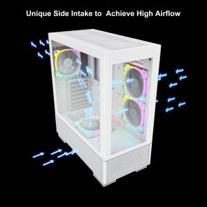 Montech кутия SKY TWO, Mid-tower Case, TG, 4x120mm ARGB Fans, White