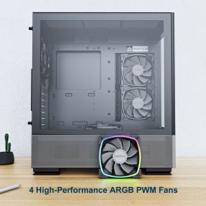 Montech кутия SKY TWO, Mid-tower Case, TG, 4x120mm ARGB Fans, Black
