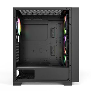 Montech кутия AIR 1000 PREMIUM, Mid-tower Case, TG, 2 Front Panels, 4x120mm ARGB Fans, Black