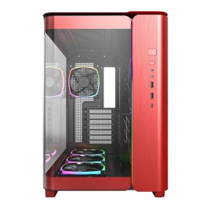 Montech кутия KING 95 Pro, Dual Chamber Mid-tower Case, 6 ARGB Fans, 2 Front Panels, Red