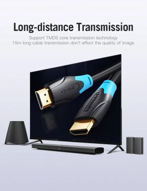 Vention HDMI v2.0 M / M 4K/60Hz Gold - 8M Black - AACBK