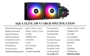 Thermalright Water Cooling Aqua Elite 240 Black A-RGB V3 - LGA1851/LGA1700/AM5