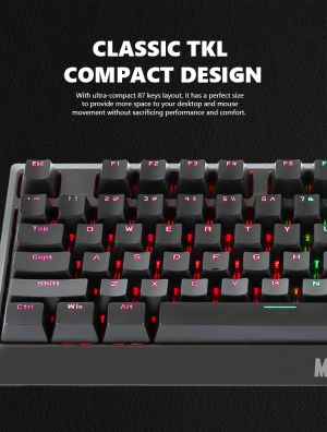 Marvo Gaming Mechanical keyboard KG953G - Blue switches, 87 keys TKL, RGB