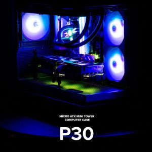 Zalman кутия Case mATX - P30 Black - aRGB, Tempered Glass