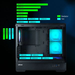 Zalman кутия Case mATX - P30 Black - aRGB, Tempered Glass