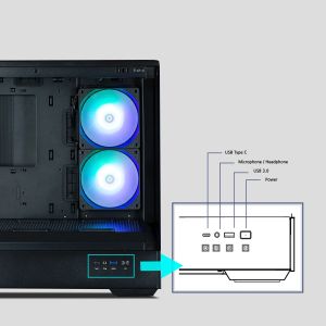 Zalman кутия Case mATX - P30 Black - aRGB, Tempered Glass