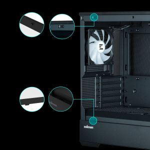 Zalman кутия Case mATX - P30 Black - aRGB, Tempered Glass