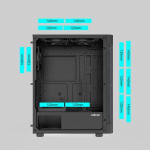 Zalman кутия Case ATX - I4 Black - Full Mesh, 6 fans included