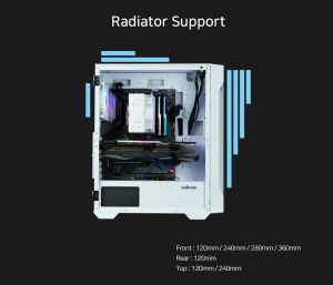 Zalman кутия Case ATX - I3 NEO TG White - aRGB, Tempered Glass