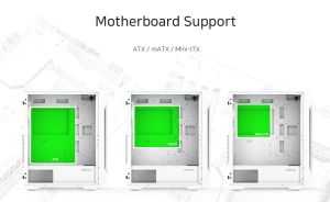 Zalman кутия Case ATX - I3 NEO TG White - aRGB, Tempered Glass