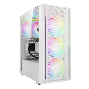 Gamdias Case ATX - AURA GC2 Elite White - Mesh, RGB, Tempered Glass