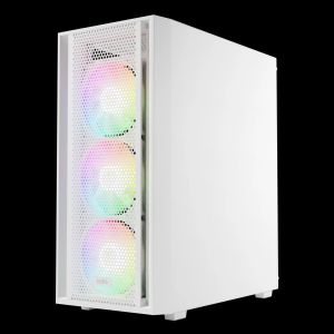 Gamdias Case ATX - AURA GC2 Elite White - Mesh, RGB, Tempered Glass