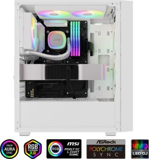 Gamdias Water Cooling 120mm - AURA GL120 v2 White, aRGB