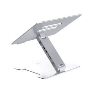 Orico алуминиева поставка за лаптоп Laptop Stand - Aluminum, 2 x USB3.0, Card Reader, up to 15.6" - LST-2AS-SV