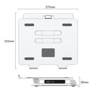 Orico алуминиева поставка за лаптоп Laptop Stand - Aluminum, 2 x USB3.0, Card Reader, up to 15.6" - LST-2AS-SV