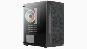 AeroCool Case mATX - Trinity Mini-G-BK-v3 - 3 fans included, Tempered Glass