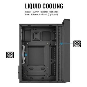 AeroCool кутия Case mATX - CS-109-G-BK-v1 - FRGB, Tempered Glass