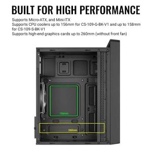 AeroCool кутия Case mATX - CS-109-G-BK-v1 - FRGB, Tempered Glass