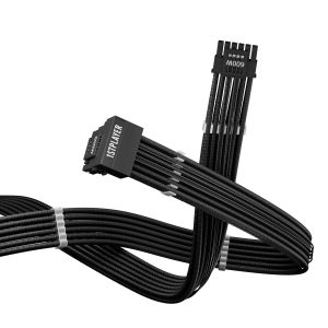 1stPlayer модулен кабел Custom Sleeved Modding Cable Black - PCIe 5.0 12VHPWR M/M - FM2-B-BK