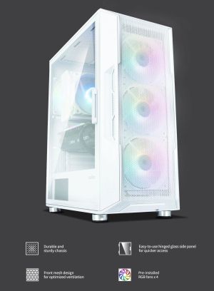 Cutie Zalman Case ATX - I3 NEO White - RGB, Mesh