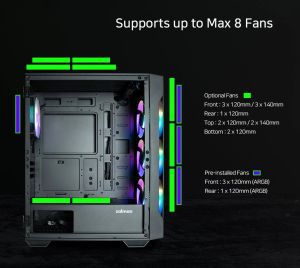 Caseta Zalman ATX - I3 NEO TG Negru - aRGB, Sticla Securizata