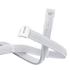 1stPlayer Custom Sleeved Modding Cable White - PCIe 5.0 12VHPWR M/M - FM2-B-WH